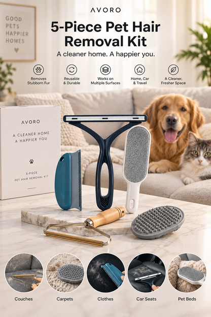 Avoro 5-Piece Pet Hair Removal Kit