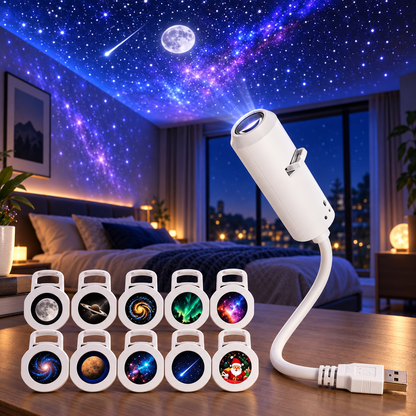 Avoro Galaxy Projector Lamp with starry bedroom projection